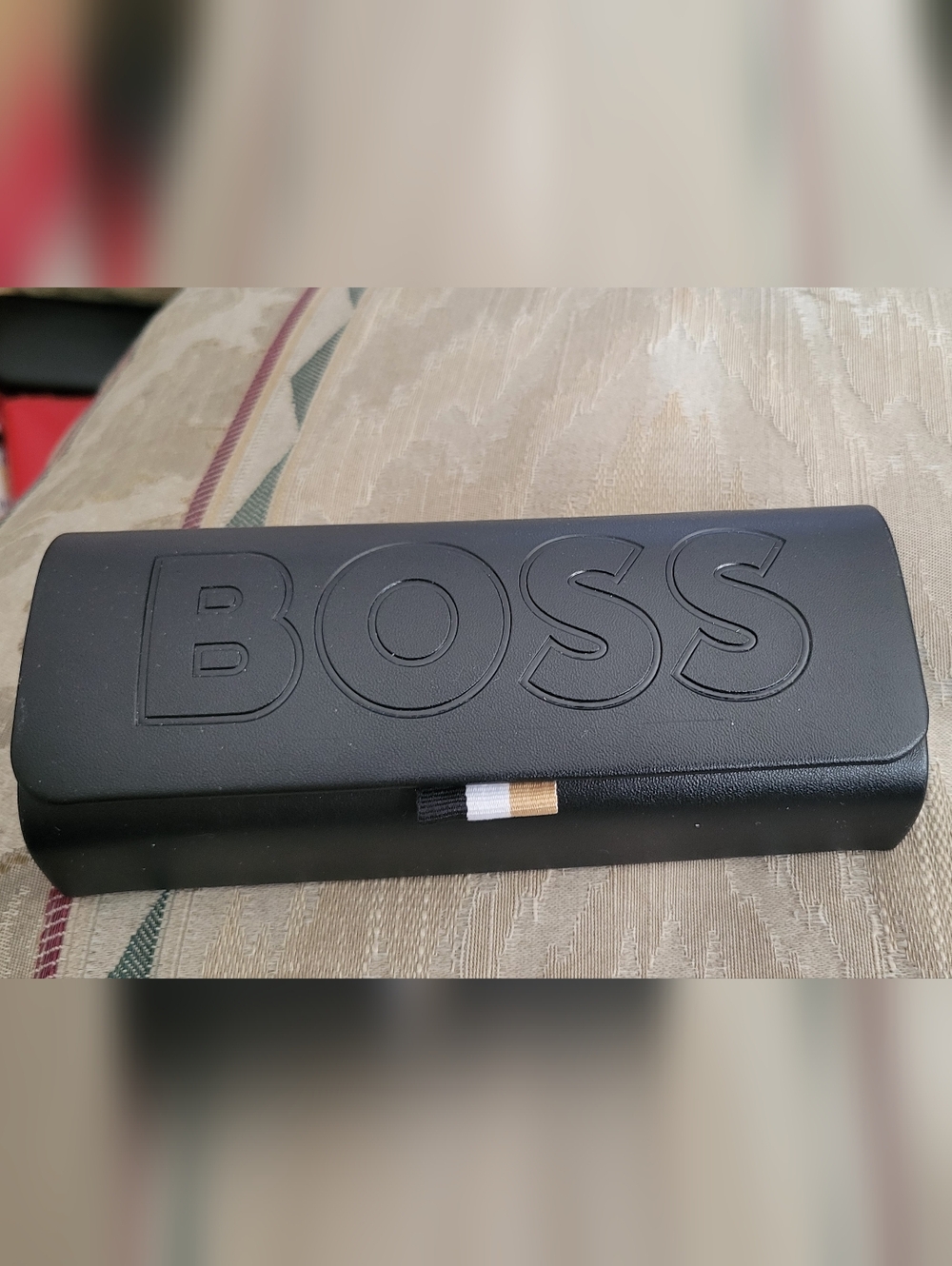 NEW BOSS Black Hard Shell Sunglasses Case with Branded Embossing